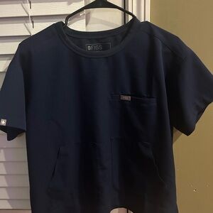 Figs Deep Blue Technical Scrub Top